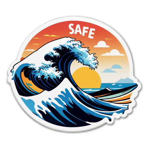 Tsunami Wave Safety Sticker