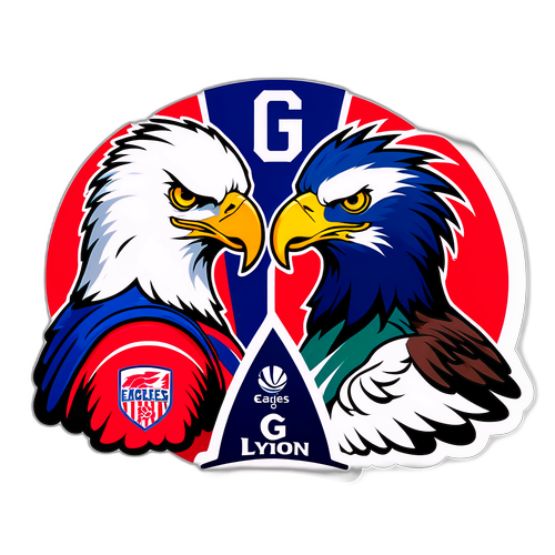 Nálepka reflektující rivalitu mezi G.A. Eagles a Lyonem