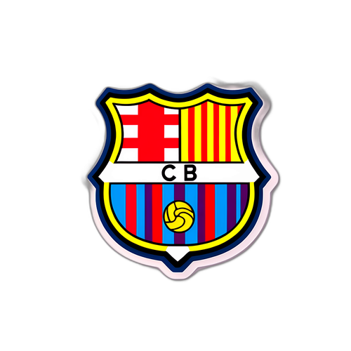 โลโก้บาร์เซโลนา พร้อมข้อความ 'Visca el Barca!'