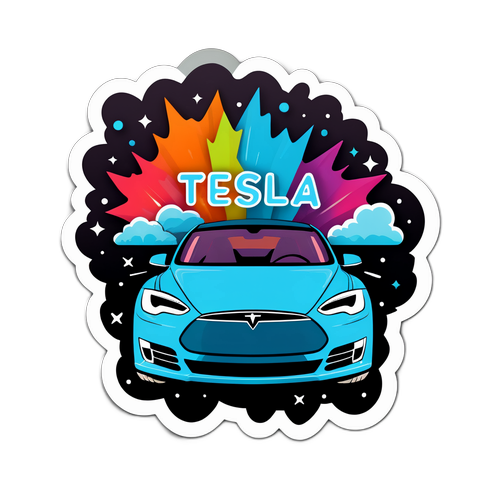 Tesla Fiyat Dalgalanmalarını Eğlenceli Bir Şekilde Tasvir Eden Çıkartma