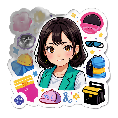 エミリ・アイザワのファッショントレンドを取り入れたステッカー