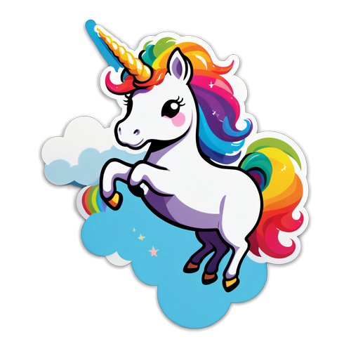 Unicorns and Rainbows Unite! Discover the Sticker That Will Brighten Your Day!