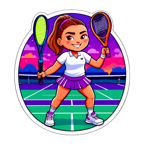 आर्यना सबालेन्का का क्यूट कार्टून चित्रण