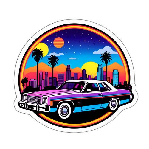 Autocollant rétro de Los Angeles