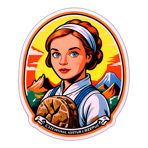 Samolepka znázorňující Lucy z Národního muzea