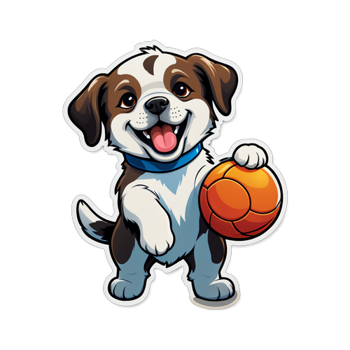 Unleash the Joy! This Playful Puppy Sticker Will Brighten Your Day!