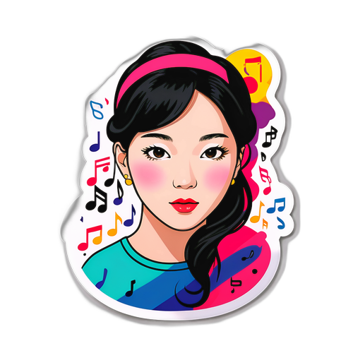 현 가윤의 음악과 잠재력을 강조한 현대 미술 디자인 스티커