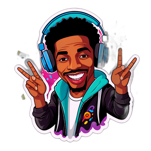 Raja Jackson med hodetelefoner