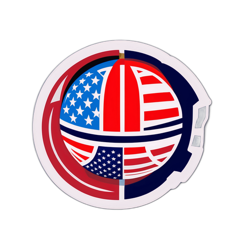 Disenyo ng Basketball na may Bandila ng U.S. at Timog Korea