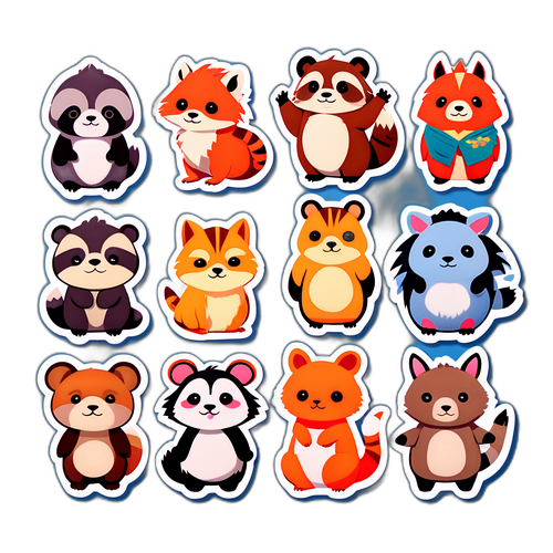 天王寺動物園のかわいい動物キャラクターのシール