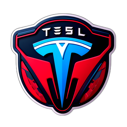 Moderne Tesla-logo med elektriske motiver