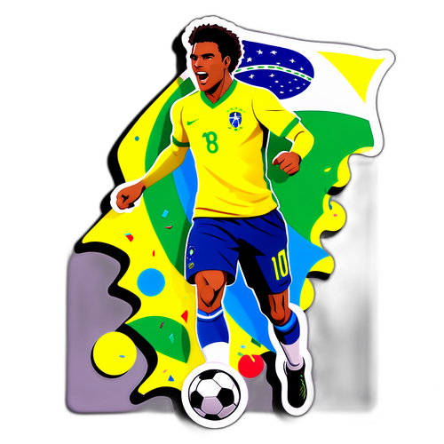 Sticker ya Mchezaji Wa Soka kutoka Brazil