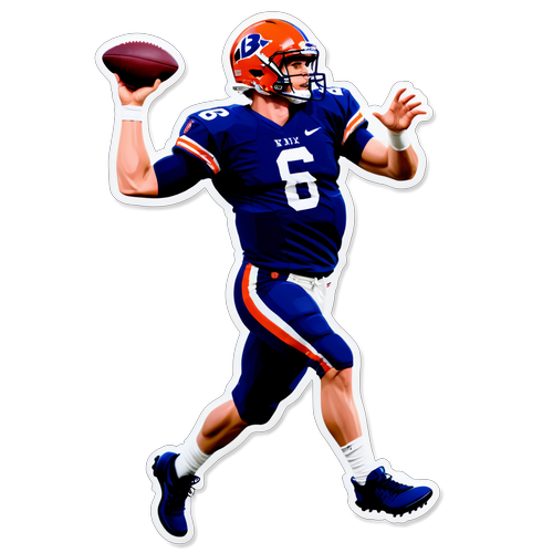 Dynamic Bo Nix Football Sticker