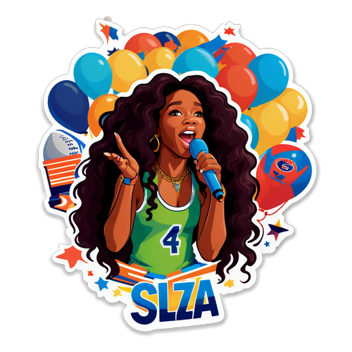 Autocollant de SZA chantant au Super Bowl