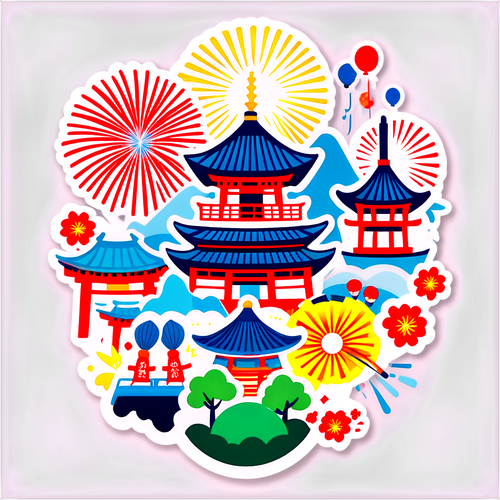 五一节文化旅游市场贴纸