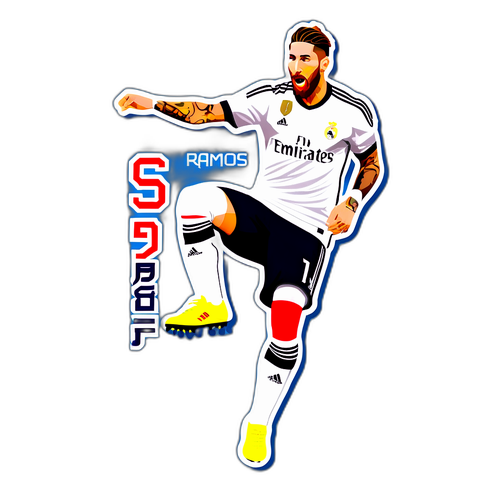 Stiker Sergio Ramos dalam Pose Aksi