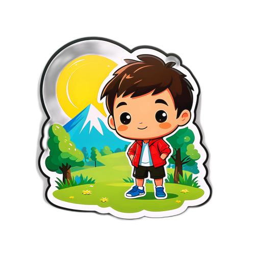 可愛角色阿賓在陽光公園