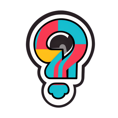 Fragezeichen Sticker mit Suchsymbol