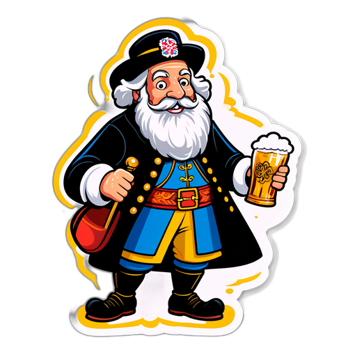 Illustration von Maxi Schafroth als Comicfigur mit traditionellen bayerischen Motiven