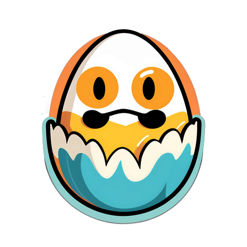 蛋神风格的煮蛋教程贴纸