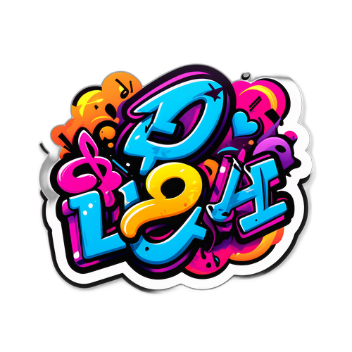 Sticker voor d4vd met stedelijke elementen