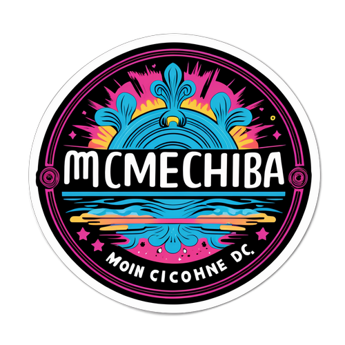 モネチバの曲名がデザインされたアートスタイルのステッカー