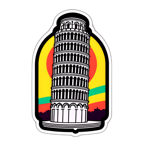 Stiker Pisa FC dengan Menara Miring Pisa