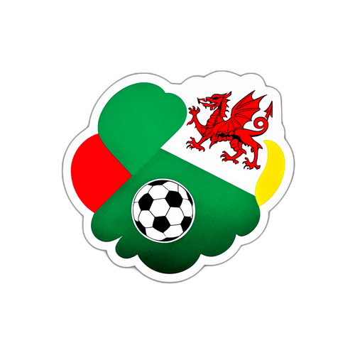 Sticker biểu tượng bóng đá giữa Wales và Bỉ