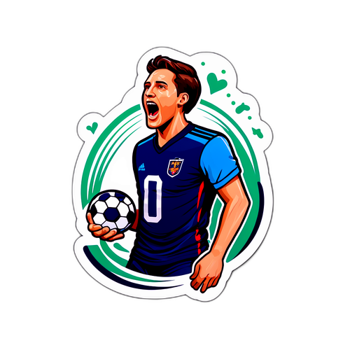 Autocolant cu Dan Alexa, susținut de fani, în momente de glorie pe terenul de fotbal