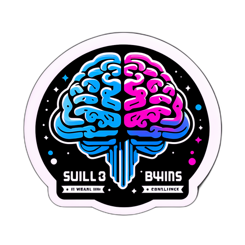 Inspirujący slogan o mózgach w sztucznej inteligencji i technologii