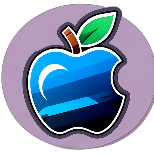 Stiker Minimalis Apel Ikonik