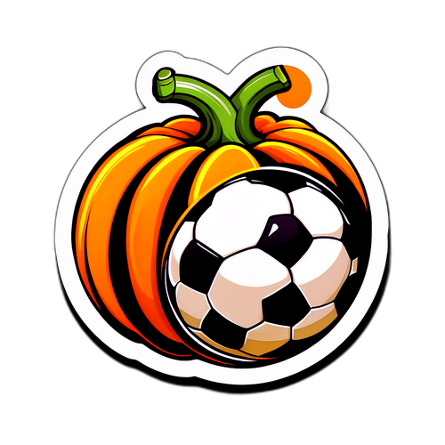 Soccer Pumpkin Fusion Sticker