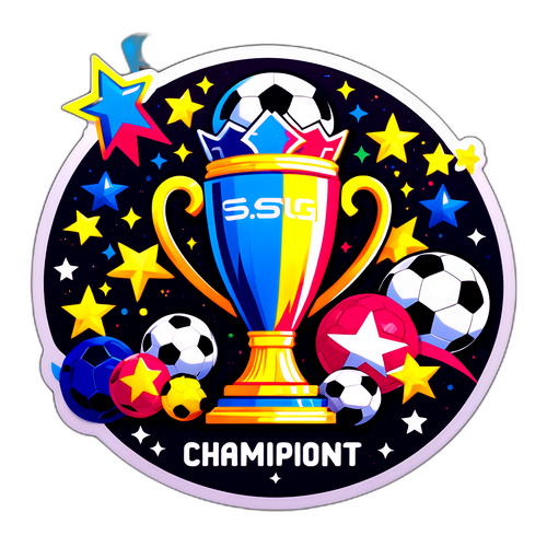Sticker Trofi Juara Lig Champion yang Ceria