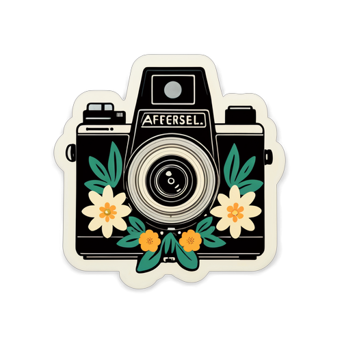 Vintage filmkamera med blomsterdesign