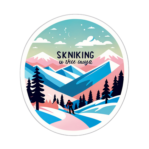 Inspirujący cytat o narciarstwie w pięknej, zaśnieżonej scenerii