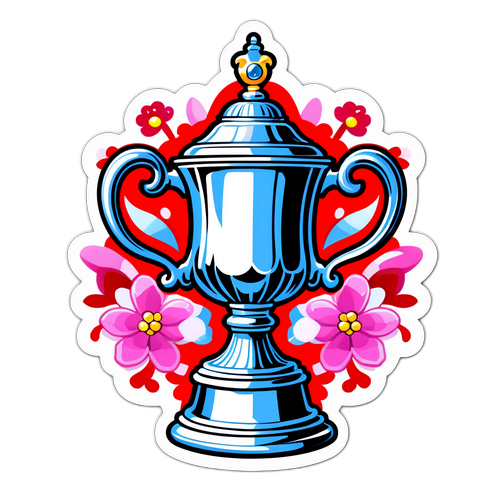 FA Cup Trofæ med Blomster