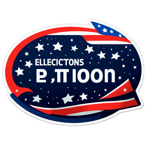 Sticker cu un panou electoral, promovând un mesaj pozitiv pentru alegeri