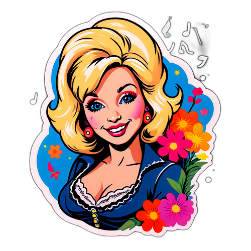 Retro Sticker van Dolly Parton