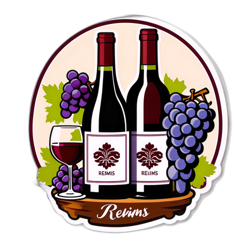 Reims'den Şarap Şişeleri ve Üzüm Salkımları