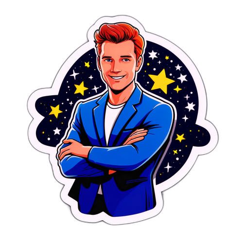 Sticker van Niels Destadsbader op het podium