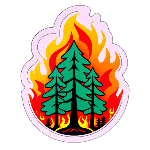 산불 경고 스티커 디자인