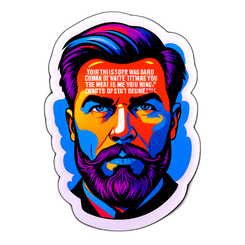 Een gedurfde stickerontwerp met een motiverende boodschap