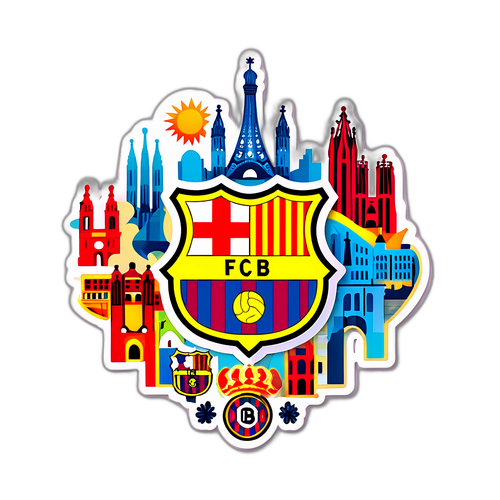 Stiker Crest Barcelona dengan Sentuhan Artistik