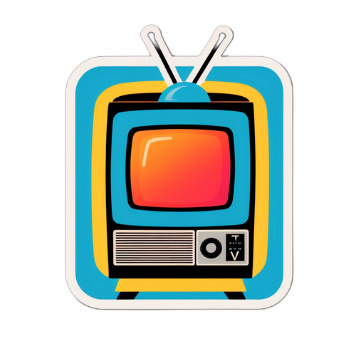Retro TV Klistremerke