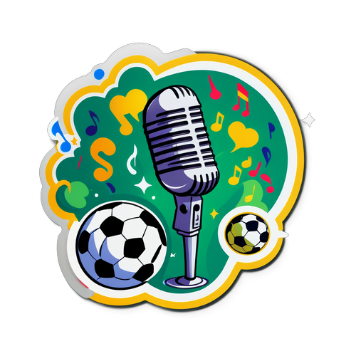 Mix van Muziek en Voetbal Sticker