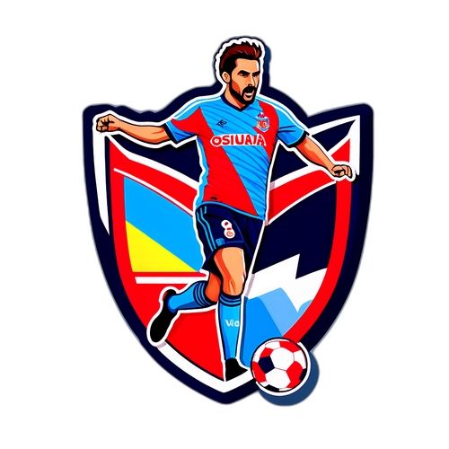 Sticker dinamic cu fotbalist în acțiune