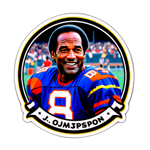 Autocollant dynamique de O.J. Simpson sur un terrain de sport