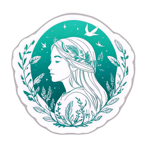 Diseño etéreo de Rae rodeada de naturaleza