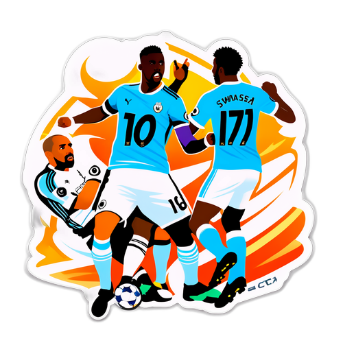 สติ๊กเกอร์ฟุตบอลสวอนซีและแมนเชสเตอร์ซิตี้