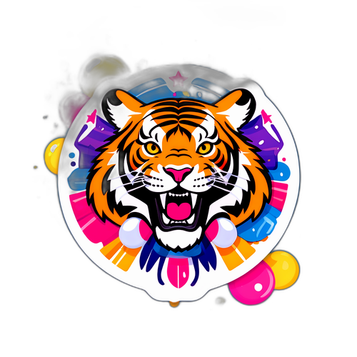 Diseño de sticker festivo de Tigre